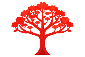 Obraz premium Vibrant red coral tree blossoms vector illustration realistic detailed scalable art
