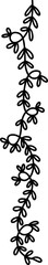 Naklejka premium Vertical vine border botanical drawing