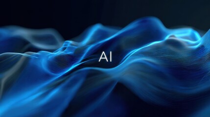 ai blue wave abstract art