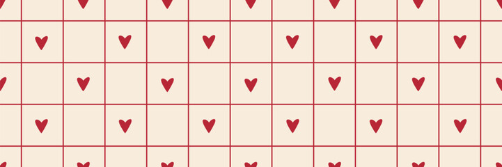 Groovy Y2K retro checkerboard valentine motif. Abstract and seamless background texture featuring a classic checker pattern.