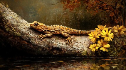 lizard on the stone