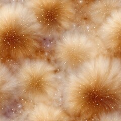 Soft beige textures with glowing sparks create a warm and inviting background scene