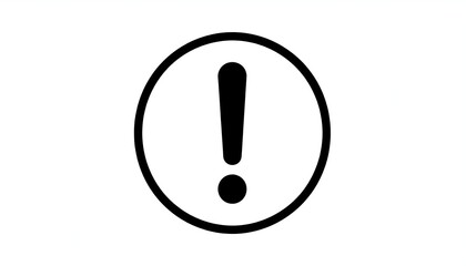 Black exclamation point inside a circle