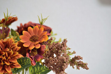 A beautiful bouquet photographed indoors