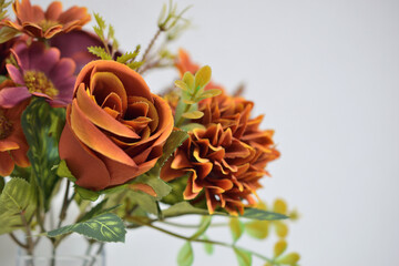 A beautiful bouquet photographed indoors