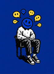 Social media communication, business, communicating, social marketing, comments, concept, social media content, layered, business owner managing comments online about company
