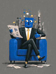 Social media communication, business, communicating, social marketing, comments, concept, social media content, layered, business owner managing comments online about company