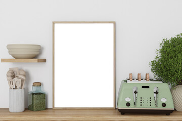 kitchen frame mockup in green colors