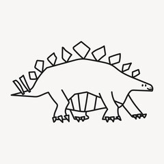 Hand drawn dinosaur, stegosaurus clipart
