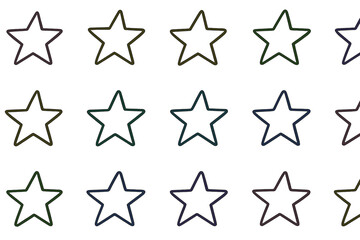 Stars in different shades arranged in a geometric pattern on a white background for decorative use