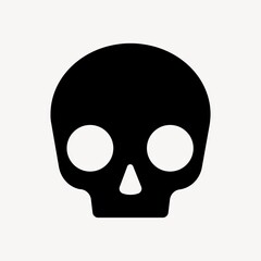 Human skull icon, flat graphic