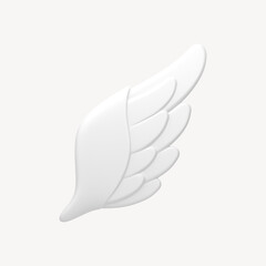 Angel wing icon, 3D rendering illustration