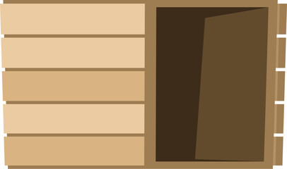 Wood container. Cartoon warehouse with wooden boxes crates pallets containers for delivery goods, market shipment distribution packaging.