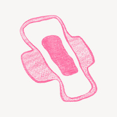 Sanitary pad, women's health doodle