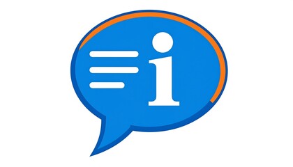 Blue speech bubble with info icon