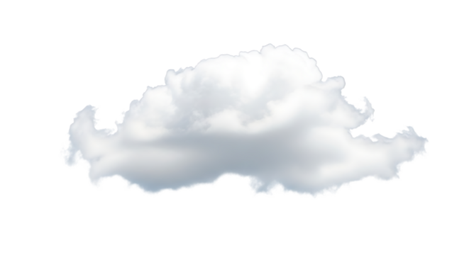 Elongated Cumulus Cloud Isolated on Black Background