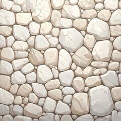 Seamless pattern of light beige and white stones