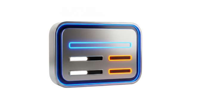 Futuristic Metallic Device Interface Display