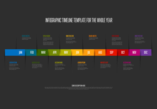 Full Year Infographic Timeline Template for Project Planning