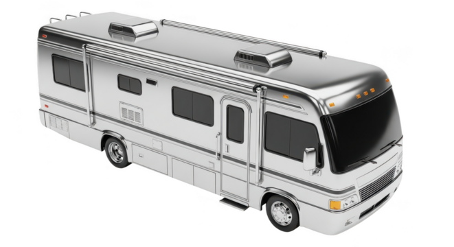 Shiny recreational vehicle rendering isolated