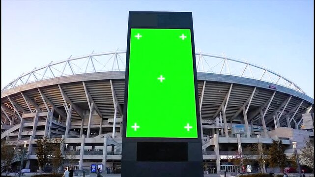 Stadium Digital Billboard Green Screen Mockup High Quality 4k video