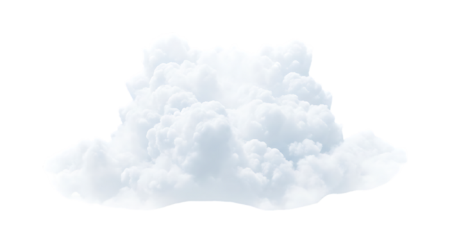 Large Puffy White Cumulus Cloud Isolated on Black weather