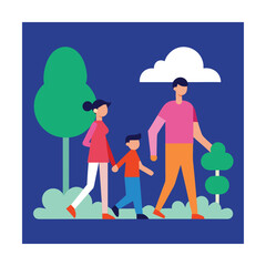 Family walking