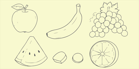 A delicious array of fruits evoking a sense of summer freshness and healthy eating including apples bananas grapes with