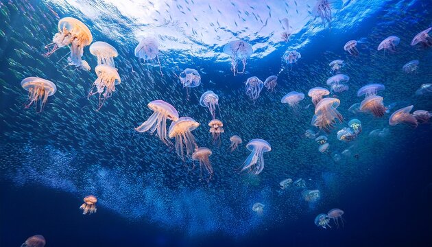 jellyfish swarm underwater beauty marine life