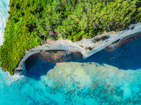 Fototapeta Cape Drastis near Canal d'Amour  on Corfu In Greece. Greek town Sidari.