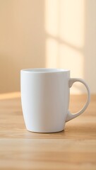 Fototapeta premium Generative AI plain white mug minimalist scene