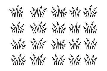 Grass patterns showcasing varying heights and shapes on a clean white background create a natural and organic design suitable for various uses