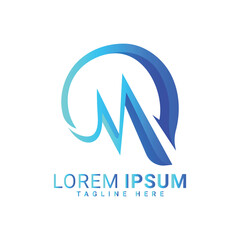 M text logo ,icon, vector, business, symbol, design, 