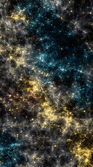 Minimal abstract visualization of primordial universe radiation, noise pattern on black background