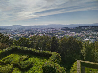 Aerial view of braga from bom jesus do monte park viewpoint