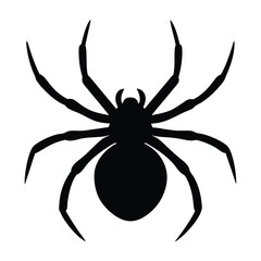 Black spider silhouette vector illustration arachnid insect halloween creepy scary design element clip art