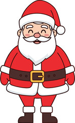 Santa Claus cartoon, cheerful Christmas character, festive holiday illustration, smiling Santa face, winter celebration icon, red suit design, seasonal artwork