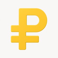 Obraz premium Russian Ruble sign clipart, money currency exchange in 3D