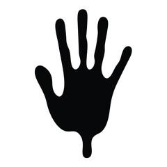 Black handprint vector illustration for art projects hand silhouette graphic design and crafts use