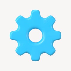 Blue gear clipart, 3D business system