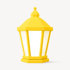 Ramadan lantern clipart, 3D religion illustration