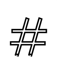 Obraz premium Bold hashtag symbol, digital design