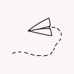 Paper plane doodle clipart, cute design