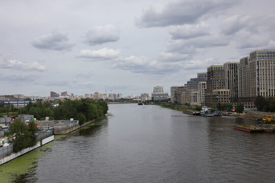 The Moscow river view and the renovating area Technopark in Moscow 
