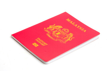 Malaysian passport on a white background