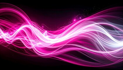 Naklejka premium Abstract pink and white energy waves