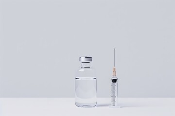 Isolated health syringe and transparent vial high resolution picture