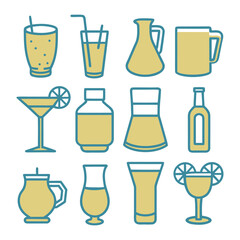 Yellow drinks and containers beverage glass