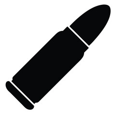 Downloadable vector image of a black bullet clip art ammunition gun weapon military cartridge icon