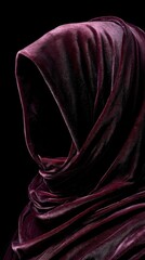 A figure shrouded in velvet cloak stands against a black backdrop, creating an image of mystery, drama, and intrigue. The scene sparks curiosity about the identity and intentions of this enigmatic